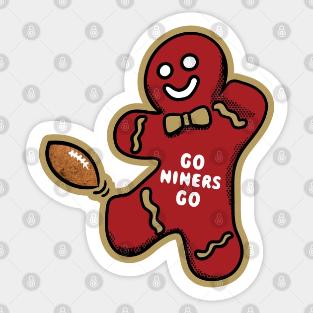 San Francisco 49ers Gingerbread Man Sticker by Rad Love